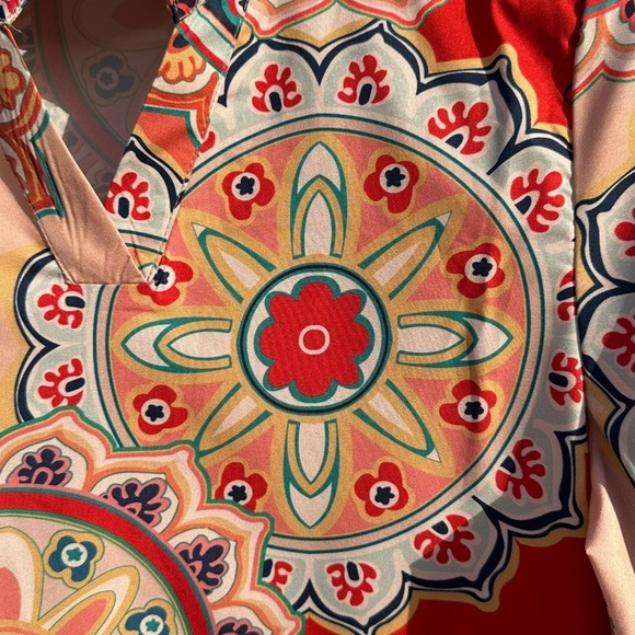 MISLOOK -  colorful boho style tunic top. Size S, retro looking - Picture 5 of 10